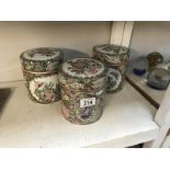 A set of 3 Chinese lidded jars