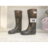 A pair of terracotta wellington boots