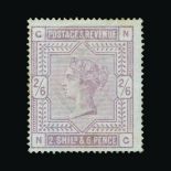 Great Britain - QV (surface printed) : (SG 175) 1883-84 blued paper 2s6d lilac, NG, centred to SW,