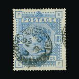 Great Britain - QV (surface printed) : (SG 182) 1883-84 10s cobalt, white paper, wmk Anchor, Perf