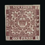 Newfoundland : (SG 16a) 1862-4 QV Hand-made thin semi-transparent paper, without mesh.1d Red-