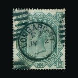 Great Britain - QV (surface printed) : (SG 131) 1867-83 wmk Anchor blued paper 10s grey-green, AB,