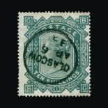 Great Britain - QV (surface printed) : (SG 128) 1867-83 wmk Cross 10s greenish grey, BG, centred