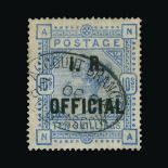 Great Britain - Officials : (SG O10) 1884-88 INLAND REVENUE 10s ultramarine, NA, centred to right,