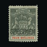 Bradbury Wilkinson Collection : RHODESIA: 1892-94 set of seven values, perorated 'SPECIMEN', large