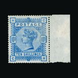 Great Britain - QV (surface printed) : (SG 183) 1883-84 10s ultramarine, CH, well centred, light