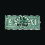 Great Britain - Officials : (SG O16s) 1887-92 INLAND REVENUE £1 green, OA, ovptd. SPECIMEN Type