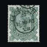 Great Britain - QV (surface printed) : (SG 131) 1867-83 wmk Anchor blued paper 10s grey-green, BF,