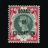 Great Britain - Officials : (SG O82) 1902 BOARD OF EDUCATION 1s green and carmine, wmk Imp Crown,