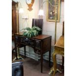 Matching Pair of early 20thC Brass Standard Lamps (electric), polished and re-wired, with glass