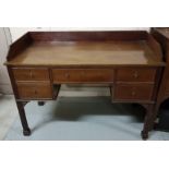 Late 19thC Mahogany Side Table, with a raised upper gallery over 3 apron drawers and two smaller