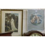 Lithograph, portrait of lady in a white dress (HOLDGATE & SONS), signed John C Webb & Circular