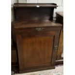 Late 19thC Mahogany Side Cabinet with gallery shelf, over a single panelled door enclosing