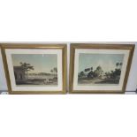 Pair of 20th C Lithographs, after THOS DANIELL, “View of Muturo on the river Jumna” and “Mausoleum