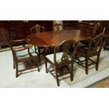 Two Piece Mahogany Dining Room Suite, made by Sinnotts, Limerick - Oval End Dining Table on a Twin