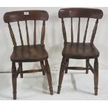 2 x Child’s Kitchen Chairs, spindle backs and turned legs, each 28”h (2)