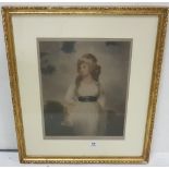 Portrait of Ellen Jowett (British c.1874), wearing a white dress, colour print after Thomas Lawrence