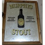 “Murphy’s Stout” Pub Advertising Wall Mirror, (Lady’s Well Brewery, Cork) in pine frame, 80cm x