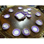 5 Place Setting purple Wedgewood Teaset, stamped PHILLIPS, LONDON (No X8827)