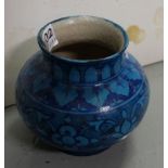 Porcelaneous Ware Low Bulbous Shaped Vase, Northern Song 960-1127, blue ground, 11cm h x 14cm w