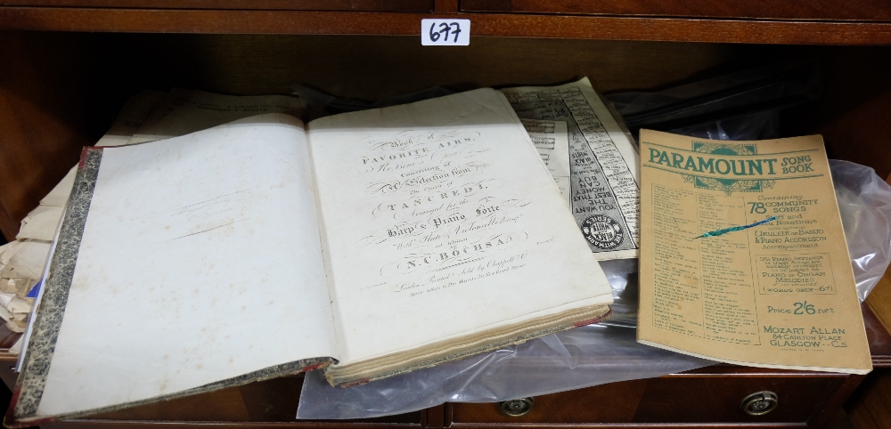 Group of old musical sheets & “Book of Airs from Rossini’s Operas” etc