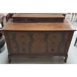 Edw. Flame Mahogany Chest of Drawers with a raised gallery of small drawers, 3 long drawers below,