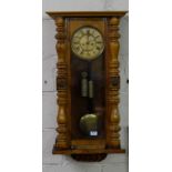 Spring Drive Vienna Wall Clock, in a walnut case, working, 83cmh