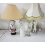 Lladro figure - Dutch flower girl (fingers damaged), Nao choir boy and Nao electric table lamp (3)