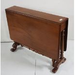 Victorian Sutherland Table, on turned legs, with drop leaves (numbered 29353 at the base), 4