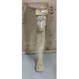 A single Table Leg, carved in the form of a lion, on paw feet, 32”h