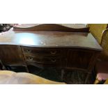 Reproduction mahogany sideboard, 2 drawers, 2 doors, tapered legs, 64"w x 36"h