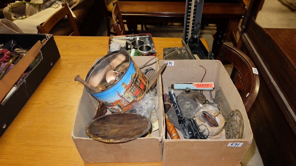 2 boxes of various small collectibles