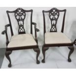 Matching Set of 4 American Chippendale Design Dining Chairs, on hairy paw feet, including 2