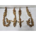 Matching set of 4 x Gilt Finials, with sheaf and wheat designs, curved, each 19"h (4)