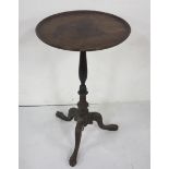 Georgian Mahogany Wine Table, the rimmed circular top over a tripod base, ball and long claw feet
