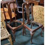 Matching Pair of Mahogany Queen Ann Dining Chairs (no seats)