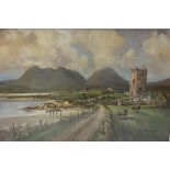 JOHN BANNON – Renvyle, Connemara, Oil on Canvas, 50cm x 74cm in gilt beading frame