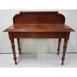 19th C mahogany console table with a raised gallery, 50”w x 47”h x 22”d