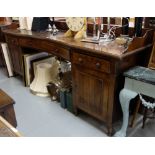 19thC Nelson Mahogany Sideboard, a raised gallery over a serpentine front with 3 drawers and two