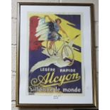 “Alycon” Vintage French Bicycle Poster, framed, 86cm x 63cm