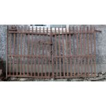 Matching Pair of old flat-bar Farm Gates, 8ft4”w x 4ft 8”high