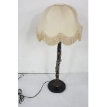 Table Lamp – in the style of a Clarinet (electrified), with a cream vintage shade, 29"h