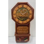 Advertising Wall Clock “Southampton New York Steam Packet Co., 1874”, with hand painted finished, (a