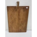 Famine period Pine rectangular-shaped Dough Board, with carved handle, 34”h x 20”w