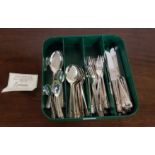 “The Silver Gallery” silverware - 6 place setting - including knives, forks, spoons, 2 serving