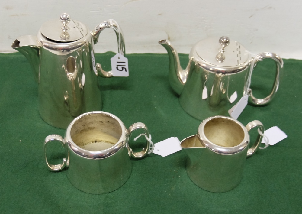 4 piece Hotel Ware Tea Set - teapot, water pot, sugar and milk (Sheffield, England) (4)