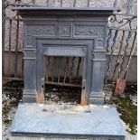 Cast Iron Fireplace with decorative sides (x wide) and a granite hearth