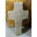 A Granite Cross (garden ornamentation), 39cm w x 77cm h