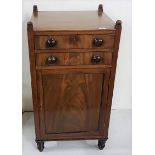 Regency mahogany narrow Dressing Chest, with beehive corners over 2 drawers and a single cabinet