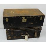 2 x Tin Trunks with handles